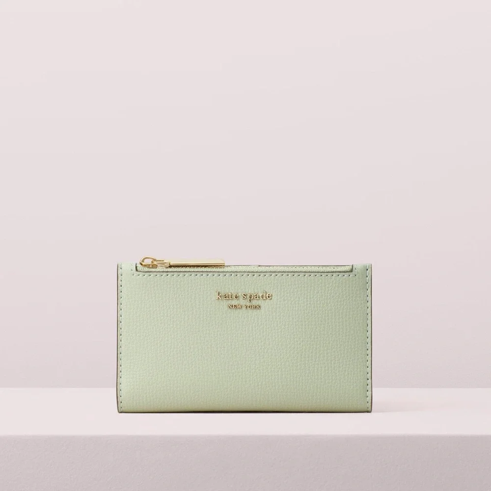 Kate Spade Leila Small Slim Bifold Wallet in Light Pistachio - Picture 1 of 3